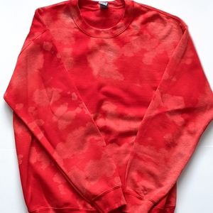 Red Reverse Tie Dye Crewneck Sweatshirt